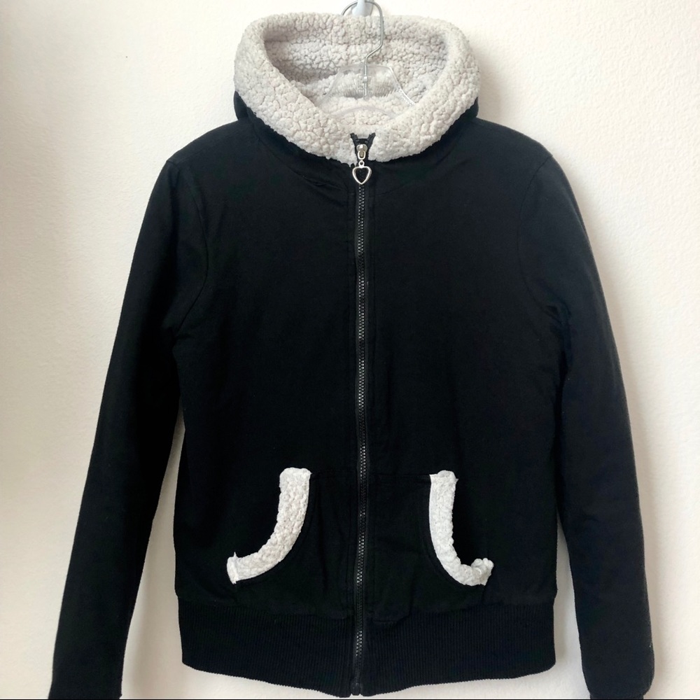 Black hooded jacket